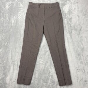Brooks Brothers Ankle Pants Womens 4 Brown Houndstooth High Waisted Skinny Leg